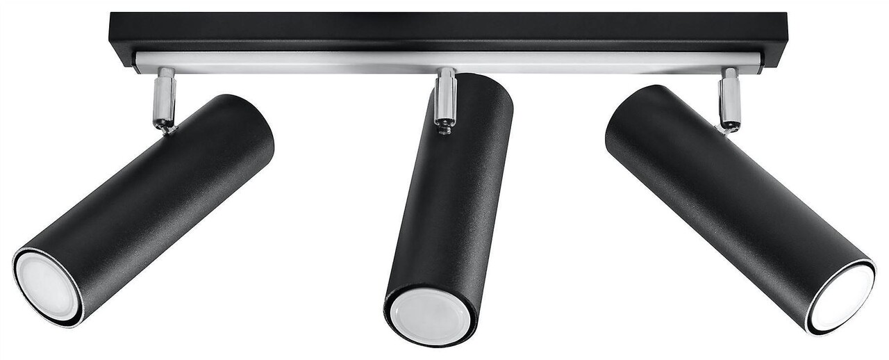 Sollux Lighting LED Deckenspot Schwarz Silber DIREZIONE - 3 x GU10 Fassung - exkl. LED's