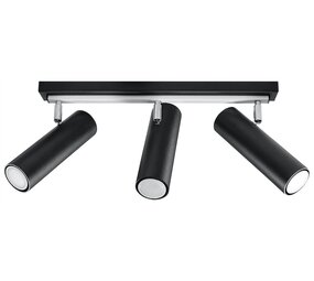 SOLLUX Lighting Group LED Deckenspot Schwarz Silber DIREZIONE - 3 x GU10 Fassung - exkl. LED's SOLLUX Lighting Group LED Deckenspot Schwarz Silber DIREZIONE - 3 x GU10 Fassung - exkl. LED's