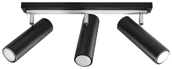 Sollux Lighting LED Deckenspot Schwarz Silber DIREZIONE - 3 x GU10 Fassung - exkl. LED's