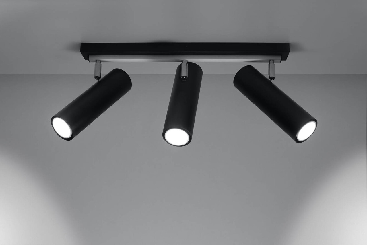 Sollux Lighting LED Deckenspot Schwarz Silber DIREZIONE - 3 x GU10 Fassung - exkl. LED's