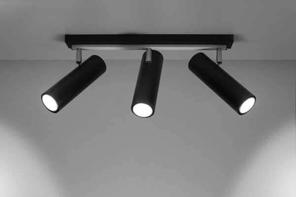 Sollux Lighting LED Deckenspot Schwarz Silber DIREZIONE - 3 x GU10 Fassung - exkl. LED's