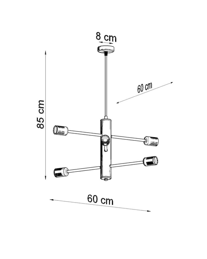 SOLLUX Lighting Group LED Hängeleuchte Kronleuchter modern DUOMO - 6 x E27 Fassung - exkl. LED's