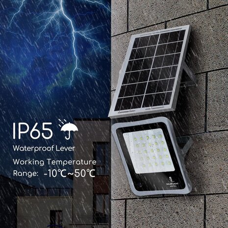 Aigostar LED-Leuchten Solar Strahler 10XHS IP65 - 50W - 6500K - inkl. Fernbedienung