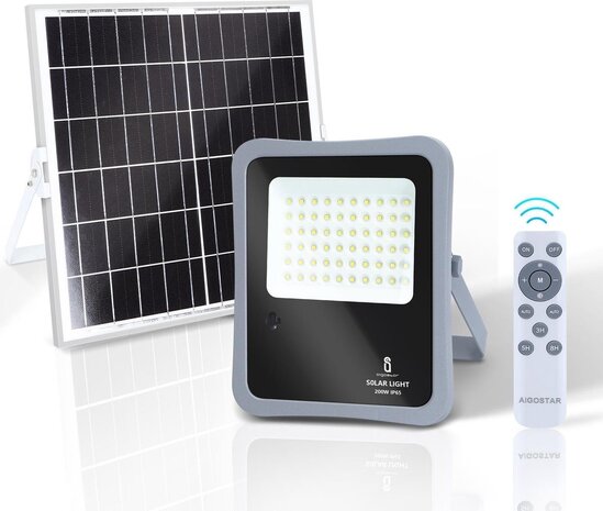 Aigostar LED-Leuchten Solar Strahler 10XHS IP65 - 50W - 6500K - inkl. Fernbedienung