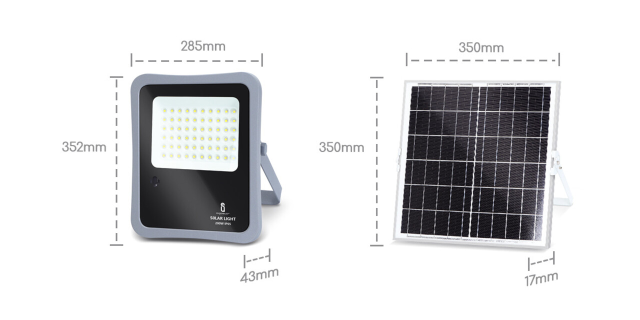 Aigostar LED-Leuchten Solar Strahler 10XHS IP65 - 50W - 6500K - inkl. Fernbedienung