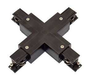 Spectrum LED 3-Phasen Schienenverbinder Schwarz Zubehör | X-Kreuzverbindung - 3-Phasen Universal 230V Spectrum LED 3-Phasen Schienenverbinder Schwarz Zubehör | X-Kreuzverbindung - 3-Phasen Universal 230V