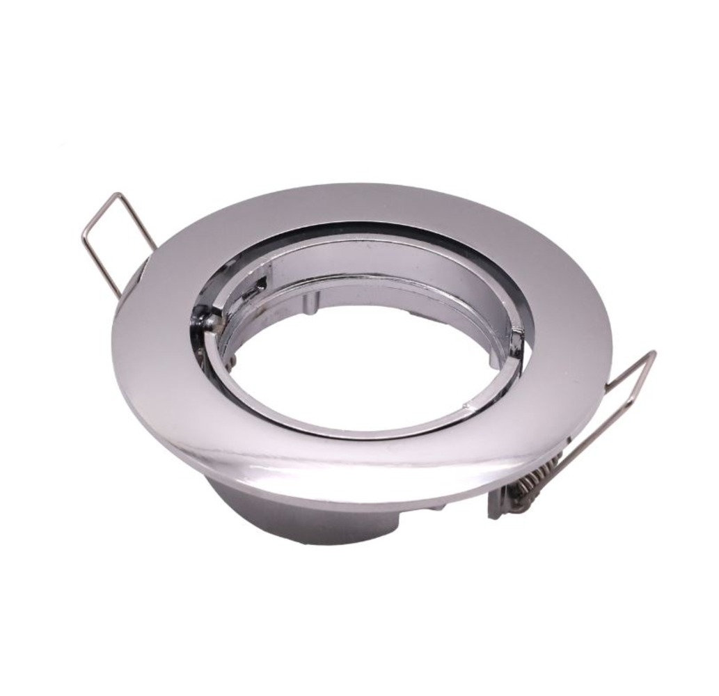 Aigostar LED-Leuchten LED GU10 / MR16 Strahler - 74mm Einbaurahmen - chrom - rund - schwenkbar - Einbaugröße 82mm