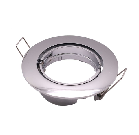 Aigostar LED-Leuchten LED GU10 / MR16 Strahler - 74mm Einbaurahmen - chrom - rund - schwenkbar - Einbaugröße 82mm