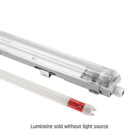 Spectrum LED-Feuchtraumleuchte IP65  T8/G13 - 150cm  Grau |  1- oder 2-Fassungen für 150cm LED Röhren Universal  | IK10 Wannenleuchte Spectrum LED-Feuchtraumleuchte IP65  T8/G13 - 150cm  Grau |  1- oder 2-Fassungen für 150cm LED Röhren Universal  | IK10 Wannenleuchte