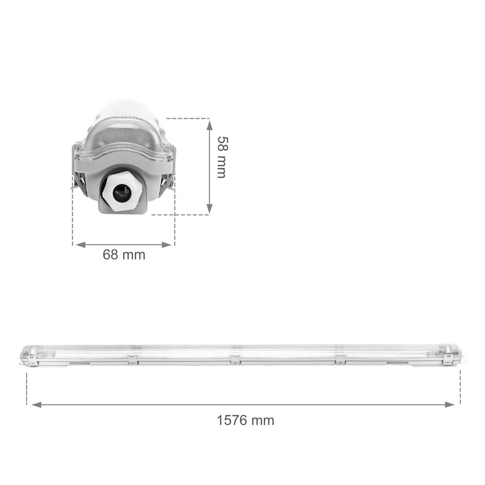 Wasserdichte LED-Leuchtstoffröhrenhalterung - T8 / G13 - IP65 - 150cm 