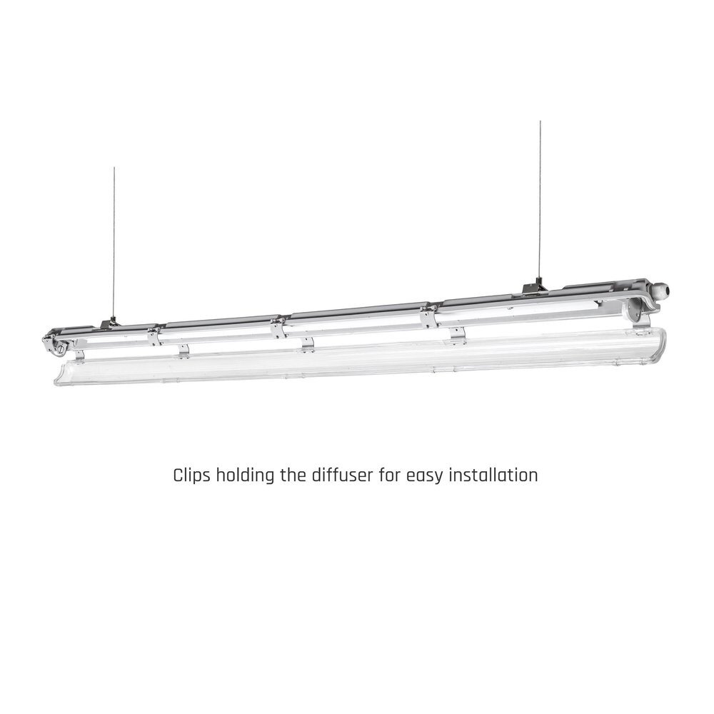Spectrum LED-Feuchtraumleuchte IP65  T8/G13 - 150cm  Grau |  1- oder 2-Fassungen für 150cm LED Röhren Universal  | IK10 Wannenleuchte Spectrum LED-Feuchtraumleuchte IP65  T8/G13 - 150cm  Grau |  1- oder 2-Fassungen für 150cm LED Röhren Universal  | IK10 Wannenleuchte
