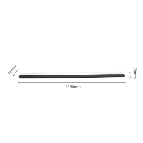 Spectrum LED-Feuchtraumleuchte Wannenleuchte IP65 - 120cm  Schwarz - 38W 6498 Lumen - 4000K 840 Neutral Weiss | IK10 - Modulär Anschließbar Durchgangsverdrahtung Spectrum LED-Feuchtraumleuchte Wannenleuchte IP65 - 120cm  Schwarz - 38W 6498 Lumen - 4000K 840 Neutral Weiss | IK10 - Modulär Anschließbar Durchgangsverdrahtung