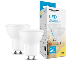 Modee Lighting 2er-Pack LED Spot GU10 dimmbar - 6W entspricht 45W - 2700K Warmweiß Modee Lighting 2er-Pack LED Spot GU10 dimmbar - 6W entspricht 45W - 2700K Warmweiß