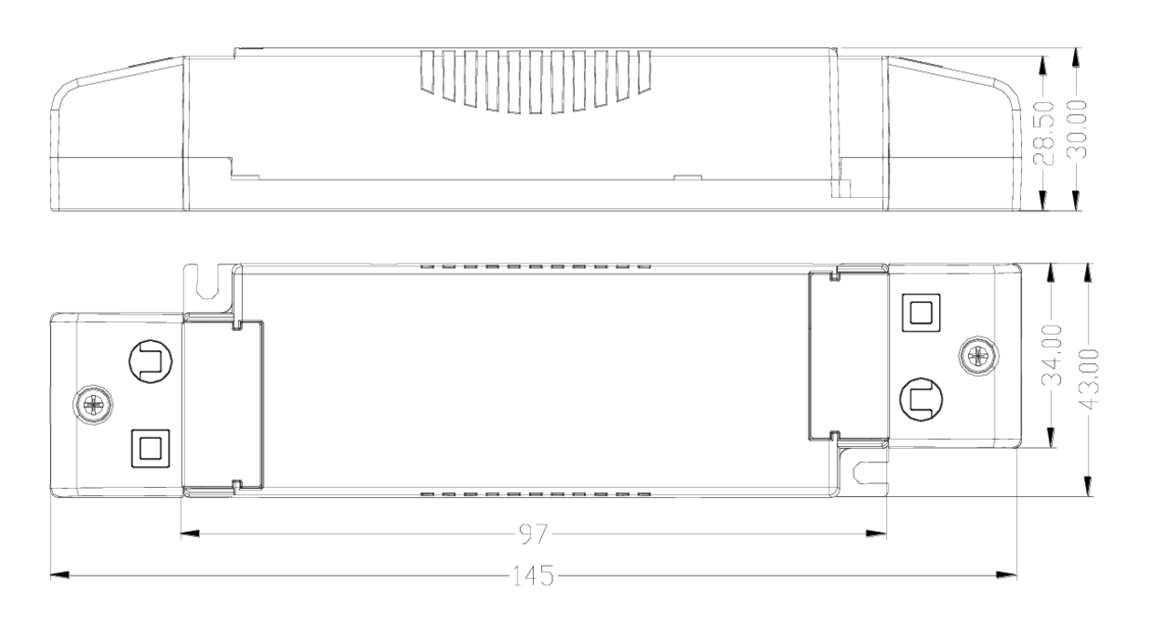 Dimmbarer LED Trafo - 15W 30-45V 350mA - Phasenan- und Phasenabschnitt
