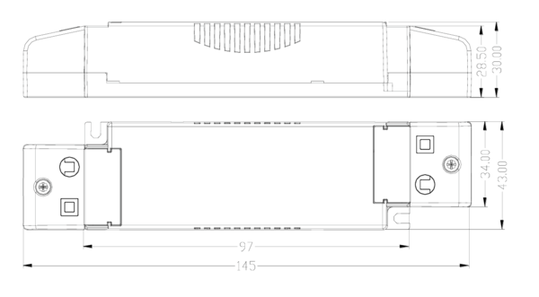 Dimmbarer LED Trafo - 15W 30-45V 350mA - Phasenan- und Phasenabschnitt