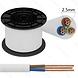 Aigostar LED-Leuchten Anschlusskabel - pro Meter- 3x 2.5mm² mit weißer Isolierung flach  - H03VVH2-F 3G2.5