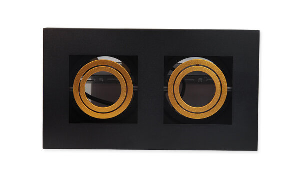 LCB LED Deckenspot Schwarz Gold - 2x GU10 Fassung