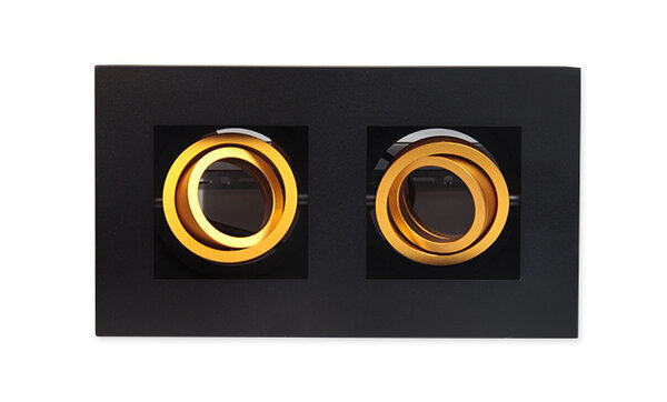 LCB LED Deckenspot Schwarz Gold - 2x GU10 Fassung