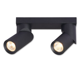 LCB LED-Beleuchtung Innovatives Design, hochwertige Technik & schnelle Lieferung! LED Deckenspot Mattschwarz - 2 verstellbare GU10 Spots