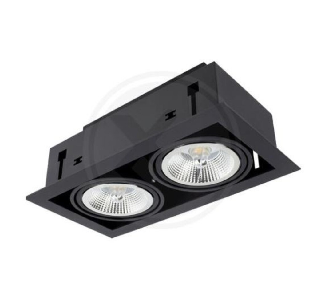 LCB Einbaurahmen - 2×GU10 AR111 - exkl. LED Spot - Schwarz