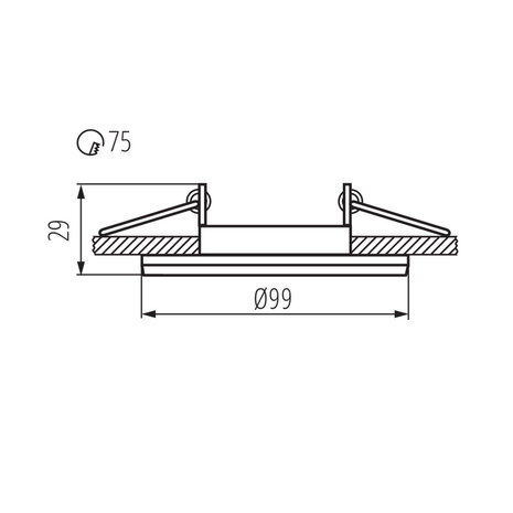 Kanlux Einbaurahmen Colie Mattschwarz - Sägegröße 75mm - vertieft - exkl. LED Spot Kanlux Einbaurahmen Colie Mattschwarz - Sägegröße 75mm - vertieft - exkl. LED Spot