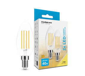 Modee Lighting 2er-Pack LED Fadenlampe Kerze - E14 C35 4W - 2700K Warmweiß Modee Lighting 2er-Pack LED Fadenlampe Kerze - E14 C35 4W - 2700K Warmweiß