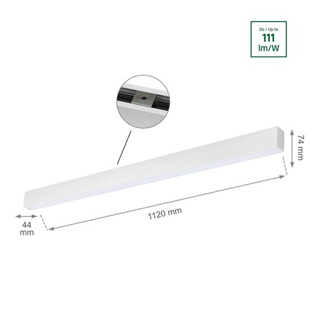 Spectrum LED Linear Design Pendelleuchte Weiß - 112cm - 36W - 4000K Neutralweiß Spectrum LED Linear Design Pendelleuchte Weiß - 112cm - 36W - 4000K Neutralweiß