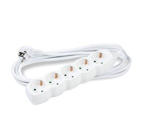 Modee Lighting Steckdosenleiste 5-fach - Weiß - Kabellänge optional