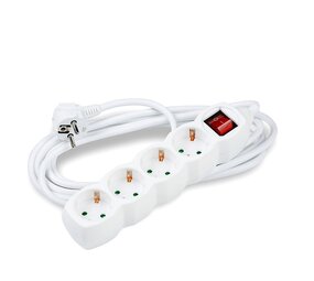 Modee Lighting Steckdosenleiste 4-fach mit Ein- und Ausschalter - Weiß - Kabellänge optional Modee Lighting Steckdosenleiste 4-fach mit Ein- und Ausschalter - Weiß - Kabellänge optional