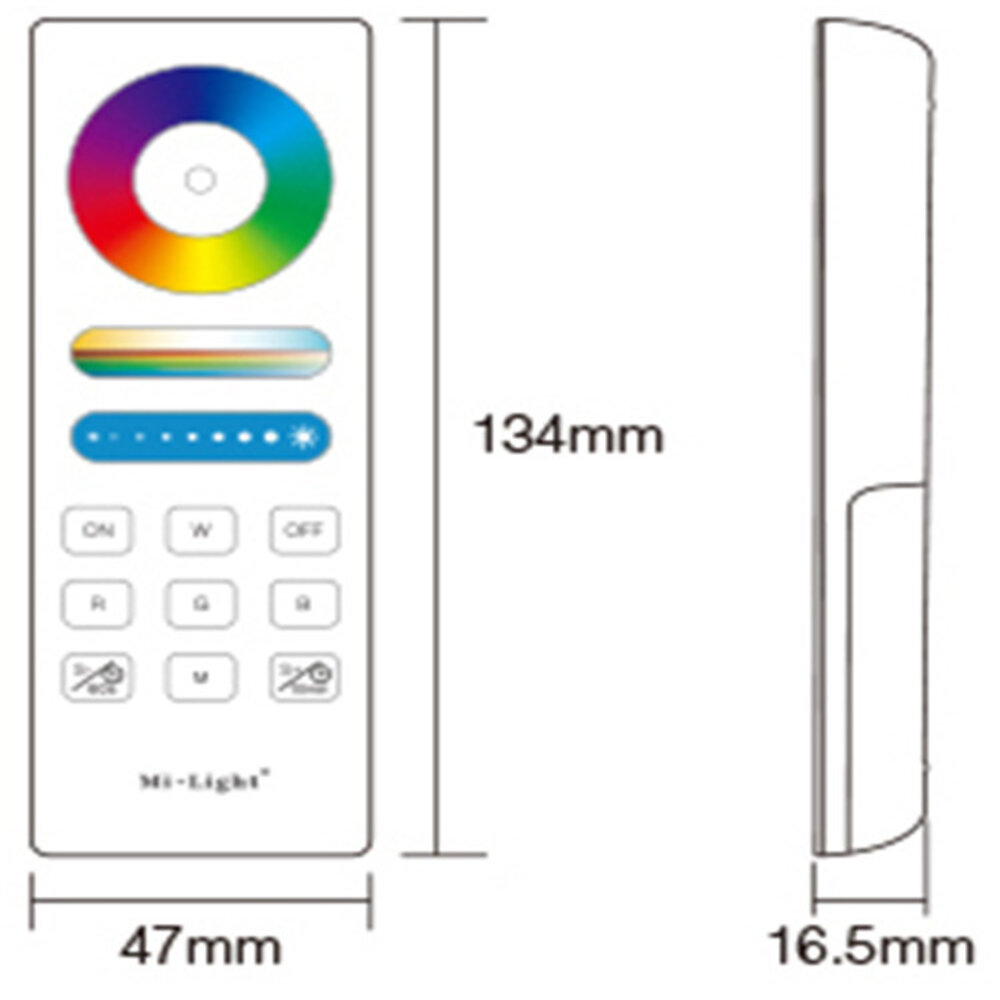 Mi-Light – Smarte LED-Steuerung und intelligente Beleuchtung RGB+CCT Fernbedienung 1 Zone Mi-Light – Smarte LED-Steuerung und intelligente Beleuchtung RGB+CCT Fernbedienung 1 Zone
