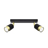 Sollux Lighting LED Deckenspot Schwarz Gold NERO - 2 x GU10 Fassung - exkl. LED's