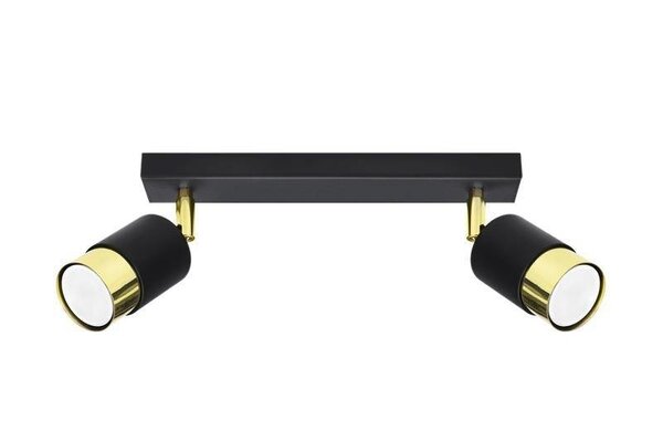 Sollux Lighting LED Deckenspot Schwarz Gold NERO - 2 x GU10 Fassung - exkl. LED's