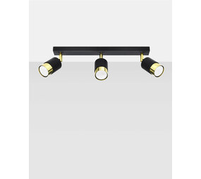 Sollux Lighting LED Deckenspot Schwarz Gold NERO - 3 x GU10 Fassung - exkl. LED's