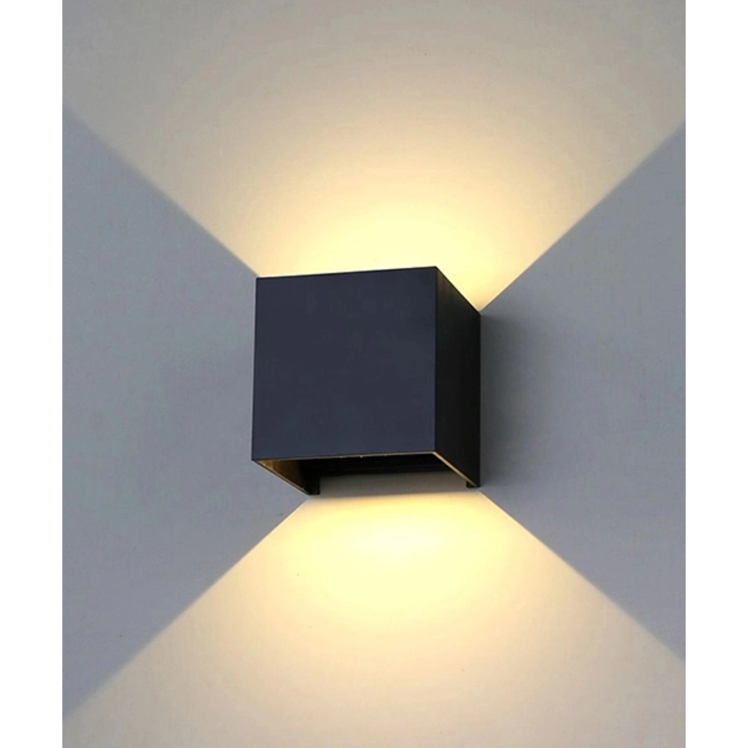 LED Wandleuchte Schwarz - 2x3W - Up and Down Abstrahlwinkel anpassbar -  Lichtfarbe optional