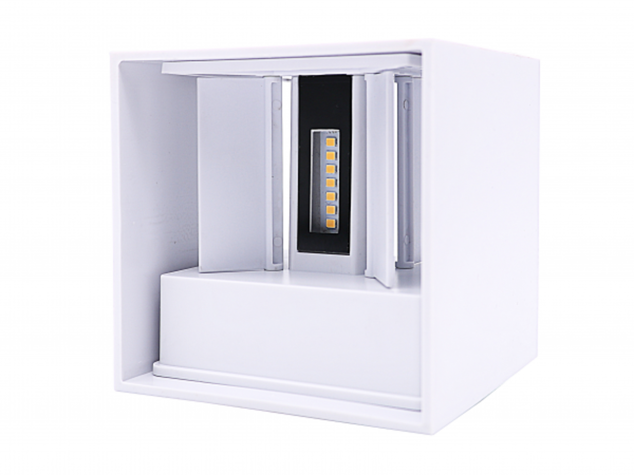Led line: Erstklassiges Lichtdesign LED Wandleuchte IP54 -  100MM  Cubus Weiß -  6W 450Lm - Up and Down light -  Abstrahlwinkel anpassbar - Lichtfarbe optional