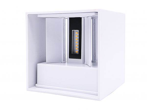 Led line: Erstklassiges Lichtdesign LED Wandleuchte IP54 -  100MM  Cubus Weiß -  6W 450Lm - Up and Down light -  Abstrahlwinkel anpassbar - Lichtfarbe optional