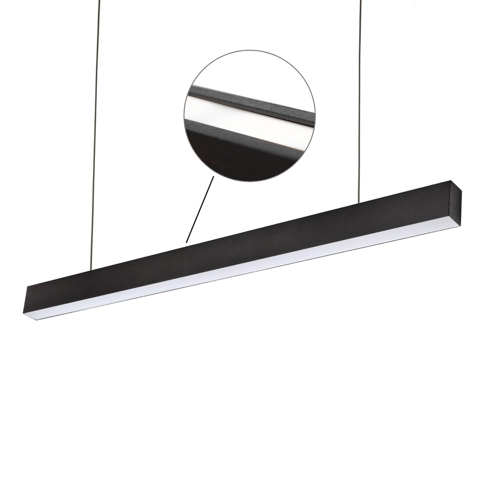 - - - light and down Up Schwarz Spectrum Neutralweiß - 72W LED Pendelleuchte 168cm lang 4000K