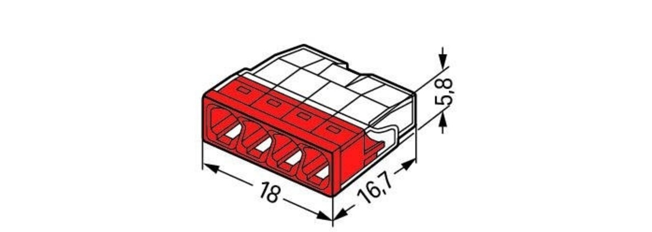 WAGO Verbindungsklemme 4-polig 0,5-2,5 mm² 2273-204 - 100 Stück WAGO Verbindungsklemme 4-polig 0,5-2,5 mm² 2273-204 - 100 Stück
