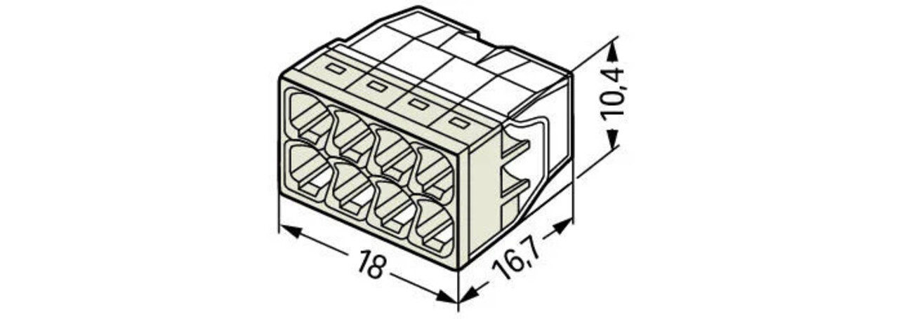 WAGO – Innovative Verbindungstechnik und Automatisierung Verbindungsklemme 8-polig 0,5-2,5 mm² 2273-208 - 50 Stück WAGO – Innovative Verbindungstechnik und Automatisierung Verbindungsklemme 8-polig 0,5-2,5 mm² 2273-208 - 50 Stück