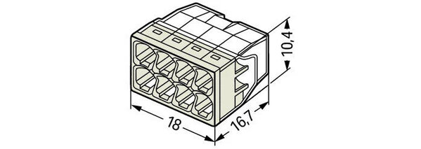 WAGO Verbindungsklemme 8-polig 0,5-2,5 mm² 2273-208 - 50 Stück WAGO Verbindungsklemme 8-polig 0,5-2,5 mm² 2273-208 - 50 Stück