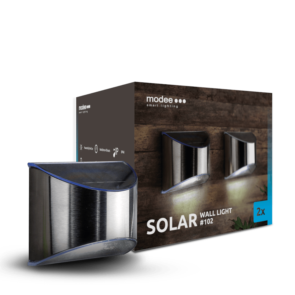 Modee Lighting LED Wandleuchte Solar chrom - IP44 6Lm 6000K Tageslichtweiß - Duo-Pack Modee Lighting LED Wandleuchte Solar chrom - IP44 6Lm 6000K Tageslichtweiß - Duo-Pack