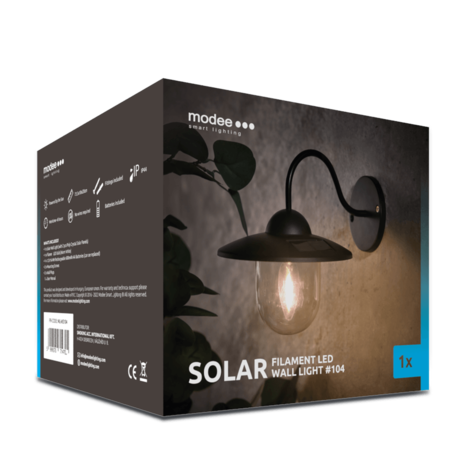 Modee Lighting LED Wandleuchte Solar - IP44 10Lm 3000K Warmweiß Modee Lighting LED Wandleuchte Solar - IP44 10Lm 3000K Warmweiß