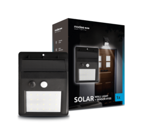 LED Wandleuchte Solar mit Sensor schwarz - IP44 100Lm 6000K Tageslichtweiß LED Wandleuchte Solar mit Sensor schwarz - IP44 100Lm 6000K Tageslichtweiß