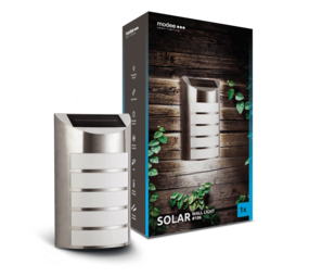 LED Wandleuchte Solar chrom - IP44 20Lm 6000K Tageslichtweiß LED Wandleuchte Solar chrom - IP44 20Lm 6000K Tageslichtweiß