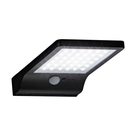 Modee Lighting LED Wandleuchte Solar mit Sensor schwarz - IP44 300Lm 6000K Tageslichtweiß