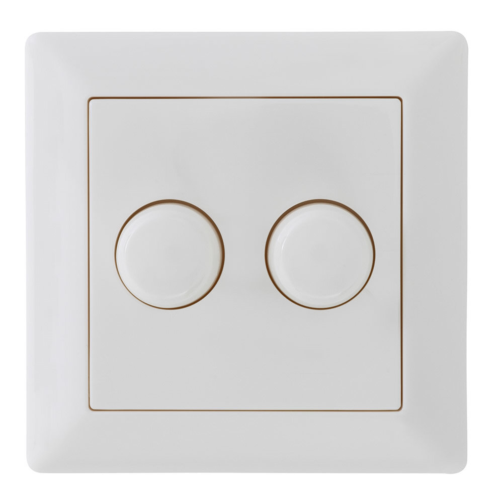 LCB LED-Beleuchtung Innovatives Design, hochwertige Technik & schnelle Lieferung! LED Dimmer DUO Abdeckrahmen / Abdeckplatte Klassisch - 84x84mm