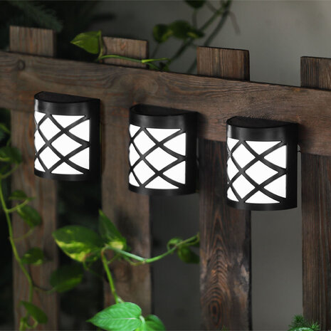 LED Wandleuchte Solar schwarz - IP44 1,5Lm - 6000K Tageslichtweiß