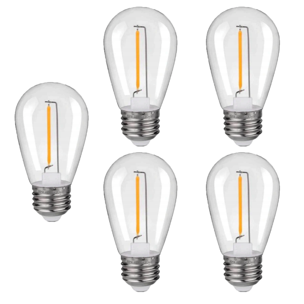 LCB LED-Beleuchtung Innovatives Design, hochwertige Technik & schnelle Lieferung! 5er Vorteilspack LED Fadenlampe E27 - 1W - 2700K Warmweiß