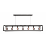 Freelight LED-Beleuchtung  LED Pendelleuchte Esteso mit 7 Lichtern Schwarz