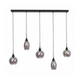 Freelight LED-Beleuchtung  LED Pendelleuchte Macchia mit 5 Lichtern vertikal Schwarz / Rauchglas
